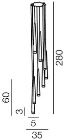 Minimalistické svietidlo Stylo 8 biele