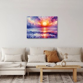 Obraz - Farebný umelecký západ slnka (70x50 cm)