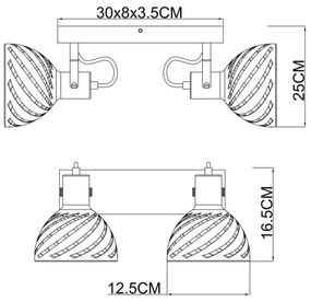 Globo 54661-2 - Bodové svietidlo MORI 2xE27/40W/230V
