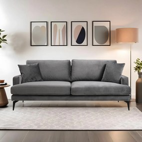 Pohodlná trojmiestna pohovka Papira 205 x 90 cm, sivá