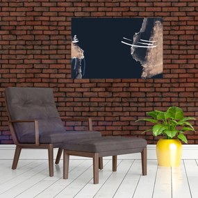 Obraz - Tmavomodrá abstrakcia (90x60 cm)