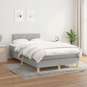 Boxspring posteľ s matracom bledosivá 120x200 cm látka 3140601