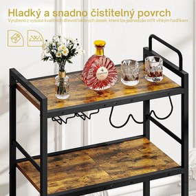 Servírovací vozík Houseland Lexo hnědý/černý