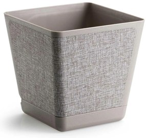 PLASTOVÝ KVETINÁČ PILEA TX 18X18 CM BÉŽOVÁ