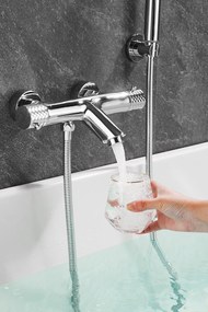 Gamma Roy, termostatická vaňová batéria s ručnou sprchovou súpravou, chrómová, GMA-BRYPWT-CH