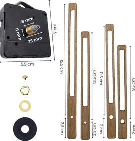 Minimalistické drevené ručičky s tichým chodom pre váš interiér | SENTOP R102