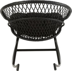 Čierne ratanové záhradné hojdacie kreslo Zayo Black - 118*82*78 cm