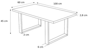 KONFERENČNÝ STOLÍK PLUTO MINI DUB ARTISAN ČIERNY