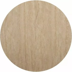 Okrúhly jedálenský stôl TALIA 90 cm s keramickou travertínovou doskou, béžový