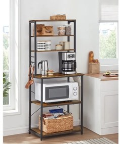 Policový regál MARGE hnedá/čierna