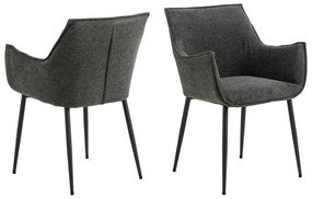 Tmavosivé čalúnené jedálenské kreslo Bonita – Actona