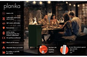Planika Faro GAS - Vonkajší plynový krb 142x36 cm 8kW zelená + ochranný kryt