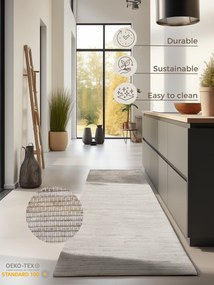 Hanse Home, Behúň Handloom 105962 Dhaka Grey Brown, 80x200, béžová, chodba / predsieň