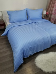 Obliečky damaškové modré TiaHome - 1x Vankúš 90x70cm, 1x Paplón 140x200cm