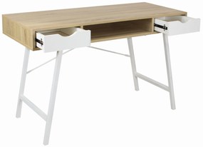 Dekorstudio Písací stôl v škandinávskom štýle s dvomi zásuvkami a policou
