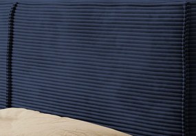 Posteľ Inez 180x200 cm, námornicka modrá šrukturovaná látka