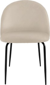 Jedálenská stolička FARGO zamatová, čierna / béžová