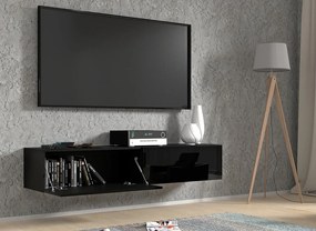 TV stolík/skrinka Banksy 160 (čierna lesklá). Akcia -19%. Vlastná spoľahlivá doprava až k Vám domov. 1124903
