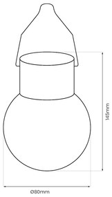Exteriérové solárne závesné svietidlo Ring, 1x strieborné krištáľové tienidlo, RGB