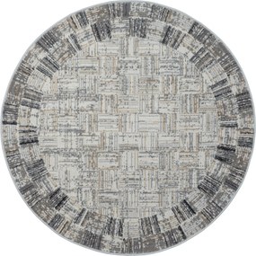 Kusový koberec My Mood CA60074 creme kruh, 120x120 (priemer) kruh, šedá, chodba / predsieň, My Flair