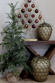 Elegantná kovová dekorácia šiška v antik mosadze - 31*47 cm