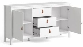 Tvilum Biely príborník SALOMO s 3 zásuvkami