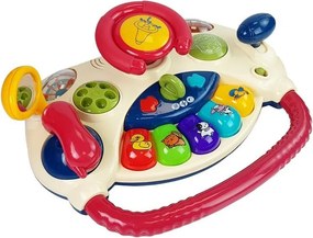 LEAN Toys Interaktívny volant pre deti, klavír, zvuky zvierat, telefón