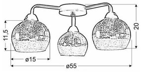 Prisadený luster CROMINA 3xE27/60W/230V