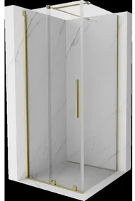 Mexen Velar sprchová kabína, posuvné dvere 120 x 120 cm, Priehľadné, Zlatá - 871-120-120-01-50