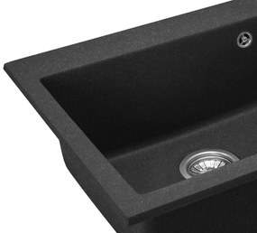 Rea West XL, 1-komorový kuchynský drez 600x500x220 mm, čierna škvrnitá, ZLE-00116