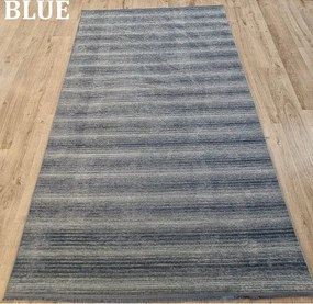 Pruhovaný koberec Saloon BLUE – modrý obdĺžnikový koberec Rozmer: 50x80 cm