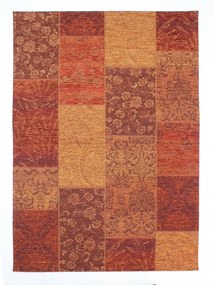 Flair Rugs, Kusový koberec Manhattan Patchwork Chenile Terracotta, 120x170, oranžová, chodba / predsieň