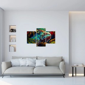 Obraz - Farebný leguán (90x60 cm)