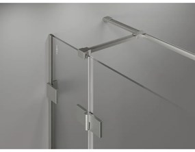 Mexen Lunar T, pravostranný výklopný sprchový kút 125 x 80 cm, 8mm číre sklo, oceľový profil, 834T-125-080-97-00-P