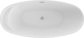 Polimat Akrylátová voľne stojaca vaňa Kivi 165x80 POLIMAT-Rozmery: 165x75, POLIMAT-Farba vane: Biela / čierna mat