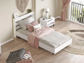 Jednolôžková posteľ 100 cm Nimelo 6 (biela) (s roštom). Akcia -18%. Vlastná spoľahlivá doprava až k Vám domov. 1094843