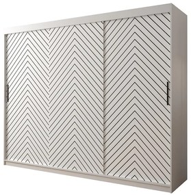 Skriňa Jodełka 1 250 biely/biely/čierna