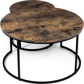 Sada 2 konferenčných stolíkov old wood AF-3002 OLW