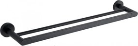 Mexen Tiber dvojitý vešiak na uteráky, čierny - 7050525-70
