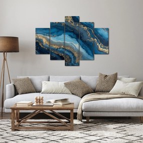 Obraz - Modrá mramorová abstrakcia (150x105 cm)
