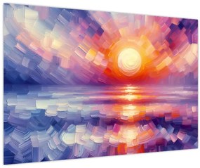Obraz - Farebný umelecký západ slnka (90x60 cm)