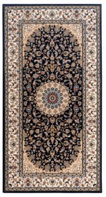 Vlnený kusový koberec Abdul čierny 80x150cm