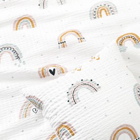 Goldea detská krepová obliečka na vankúš - maľované dúhy 40 x 40 cm