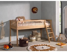 Vyvýšená detská posteľ z dubového dreva v prírodnej farbe 90x200 cm Forrest – Vipack