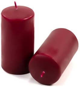Sada stĺpových sviečok, 11,5 cm, Ø 6 cm, vínová, 12 ks