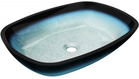 Mexen Araks, sklenené umývadlo na dosku 54 x 39,5 x 11 cm, modrá, 24155447