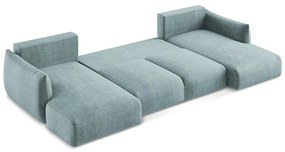 Modrá rozkladacia rohová pohovka (do tvaru "U") Leila – Makamii