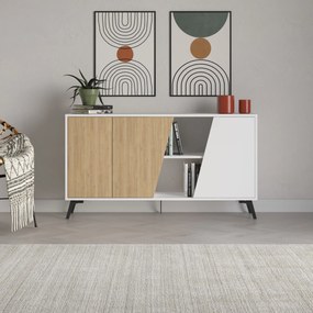 Komoda Houseland FIONA 150 cm bílá/dub safírový