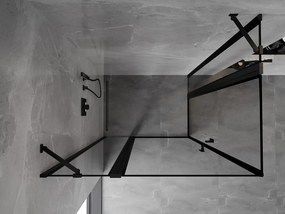 Mexen, Mexen Mist Duo sklápací sprchový kút 75 x 70 cm, čierny rám - 8A4-075L-070P-70-70