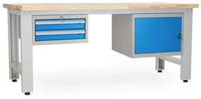Dielenský stôl Solid OAK-21, 210 cm, 2 závesné boxy, dub